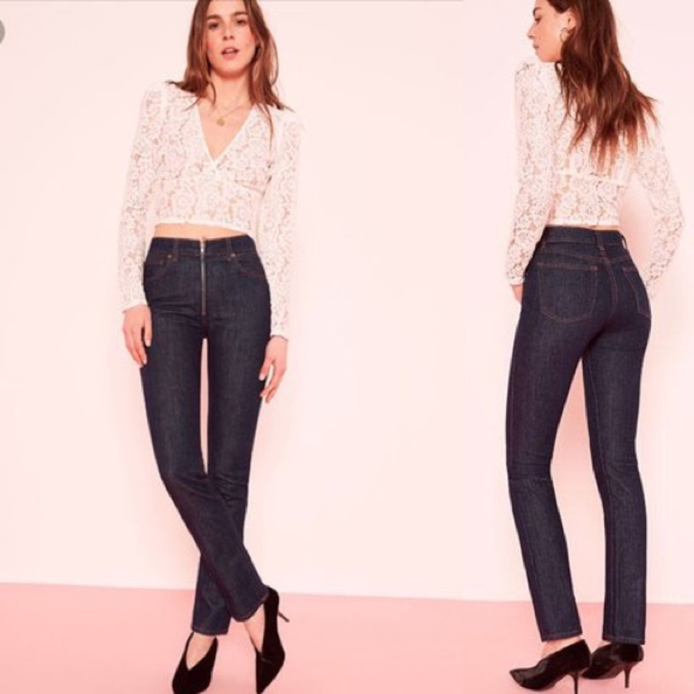 Reformation Brooke High Straight Zip Jean Volta 25